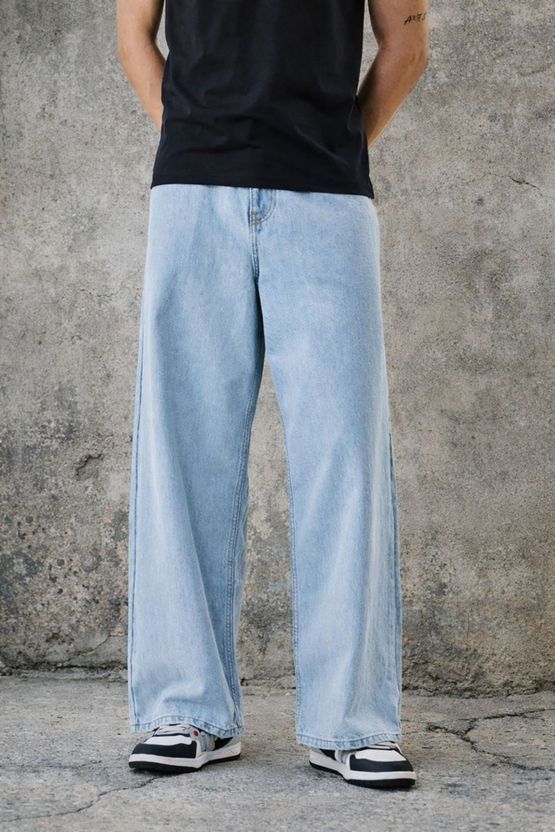 VORNIX Men Loose Fit Mid Rise Light Blue Jeans - Image 1