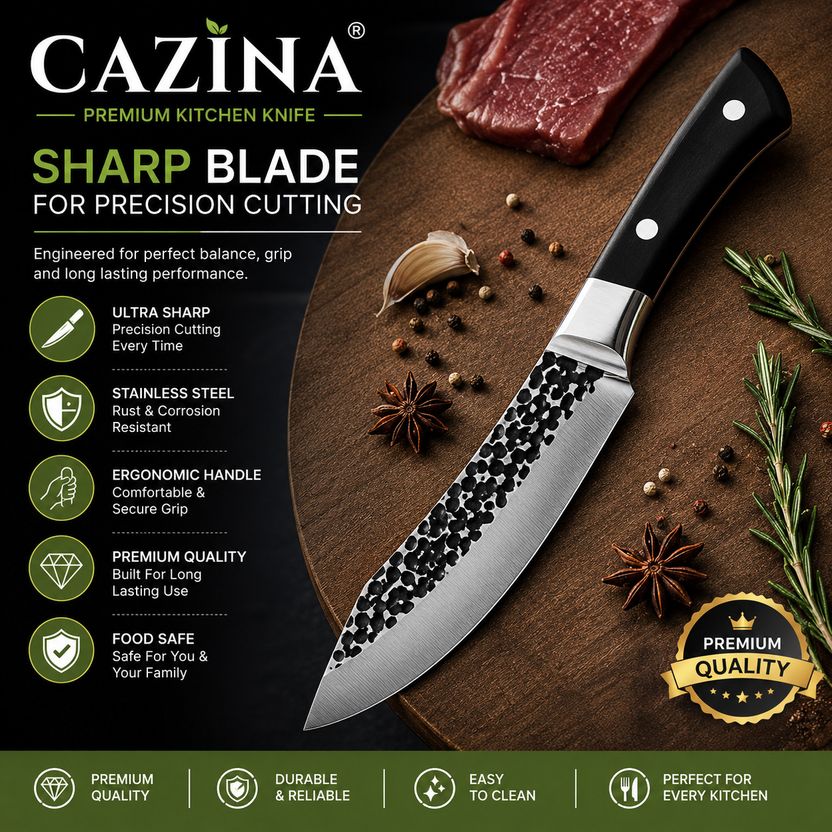 CAZINA Carbon Steel Knife Set (Pack of 3) - Image 7