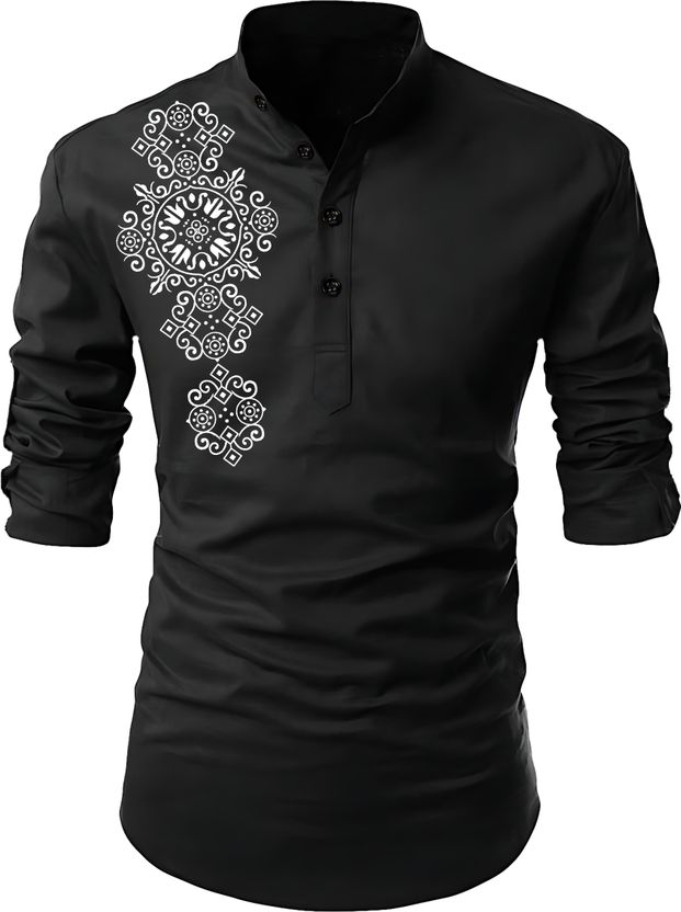 Kavyangle Men Solid Straight Kurta - Image 5