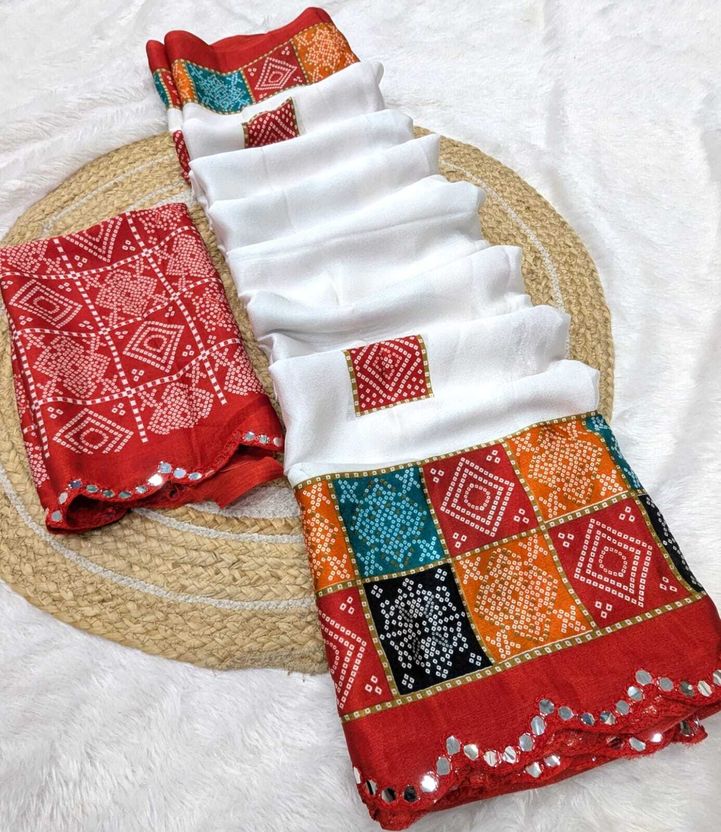 VD PRINTS Multicolor Silk Blend Saree - Image 4