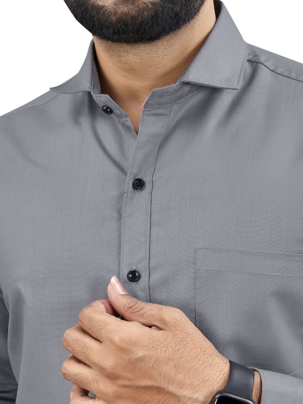 NIVICK Men Grey Formal Shirt - Image 4