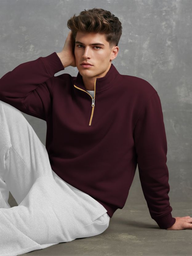 Viktor Full Sleeve Solid Men Sweatshirt - Image 1
