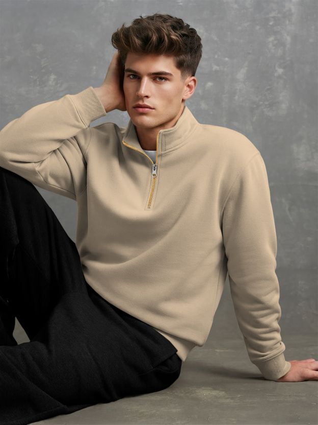 Viktor Full Sleeve Solid Men Sweatshirt - Image 6