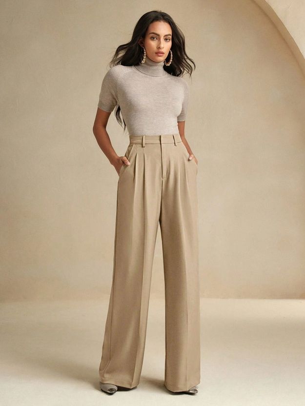 KOTTY Women Beige Viscose Rayon Trousers - Image 10