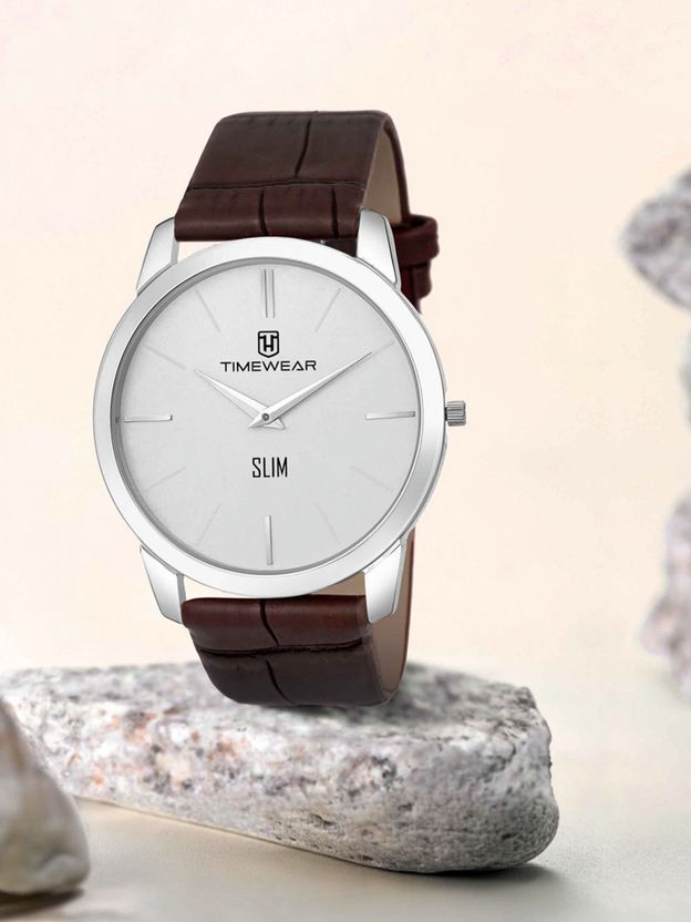 TIMEWEAR 192WDTG Slim Series Brown Leather Watch - Men - Image 1