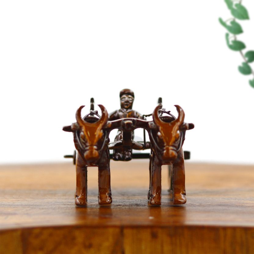 SMILES GIFT Open Ox Cart Showpiece - Image 3