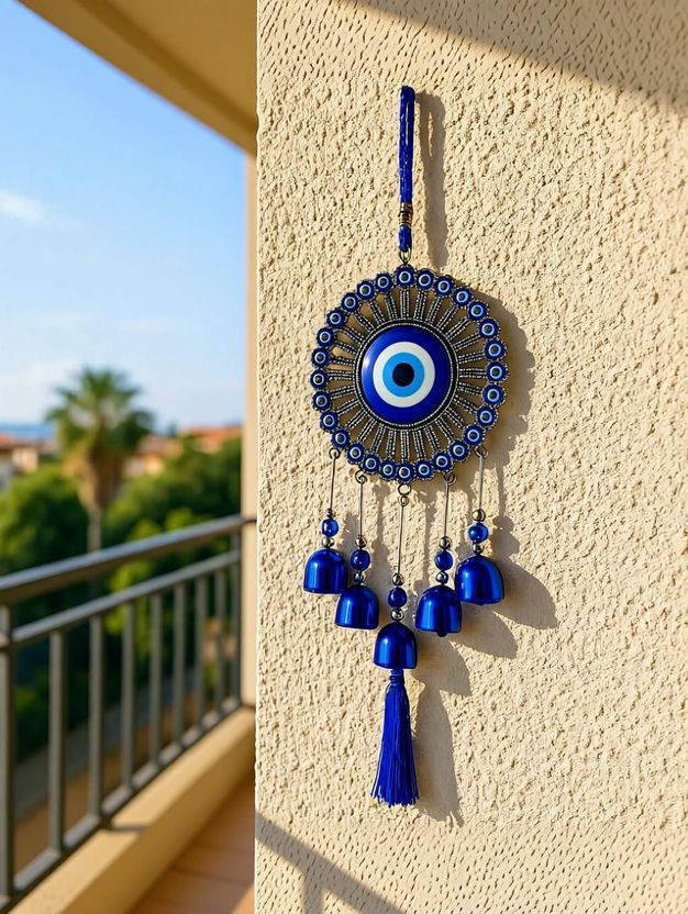 sculpmart Evil Eye Wind Chime with 5 Bells - Image 4