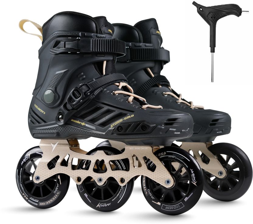 Jaspo Vitesse-Storm Gold Hard Boot Inline Skates 110mm - Image 1