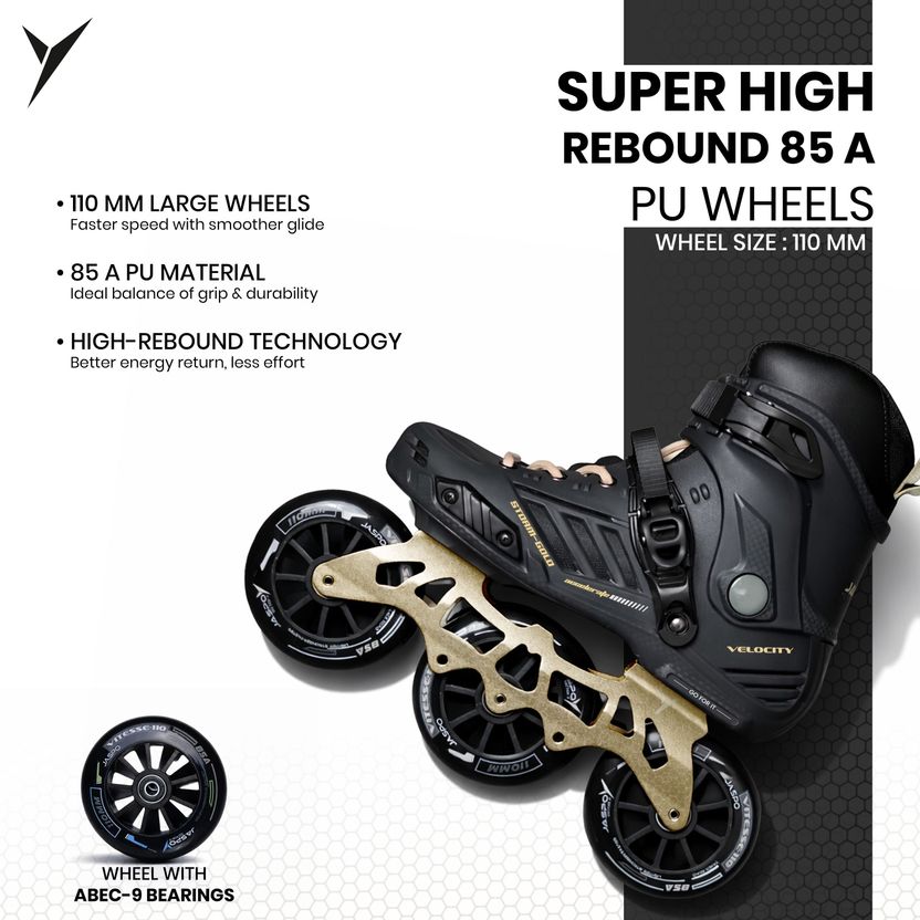 Jaspo Vitesse-Storm Gold Hard Boot Inline Skates 110mm - Image 4