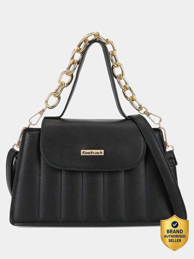 Fastrack Black Women Sling Bag - Medium Quilted - Image 1