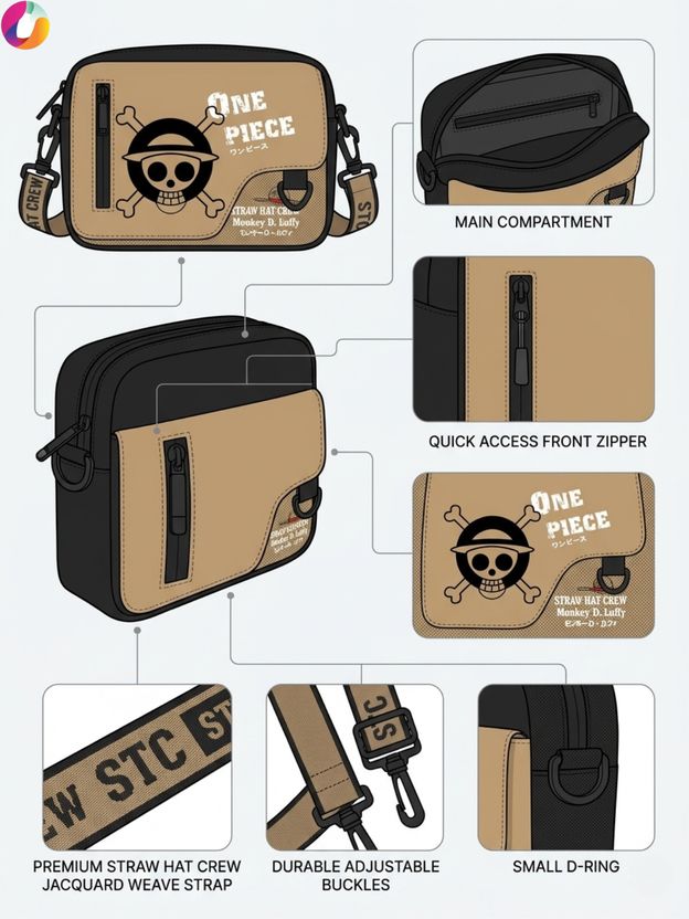 RUVIDO CASO Brown Anime Sling Bag - Image 6