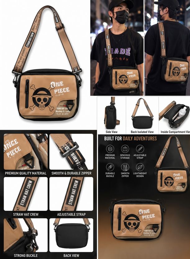 RUVIDO CASO Brown Anime Sling Bag - Image 4