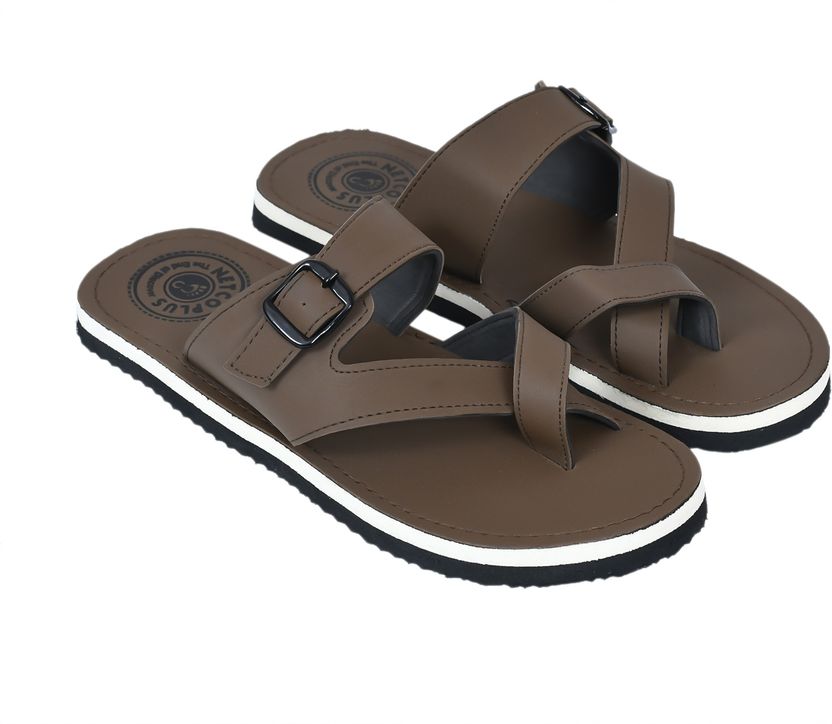 NETCOPLUS Men Brown Flip Flops Size 6 - Image 4