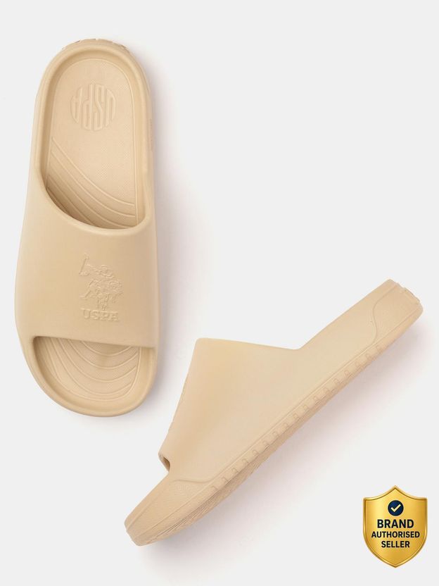 U.S. POLO ASSN. PALMER Men Slides (Beige , 10) - Image 9