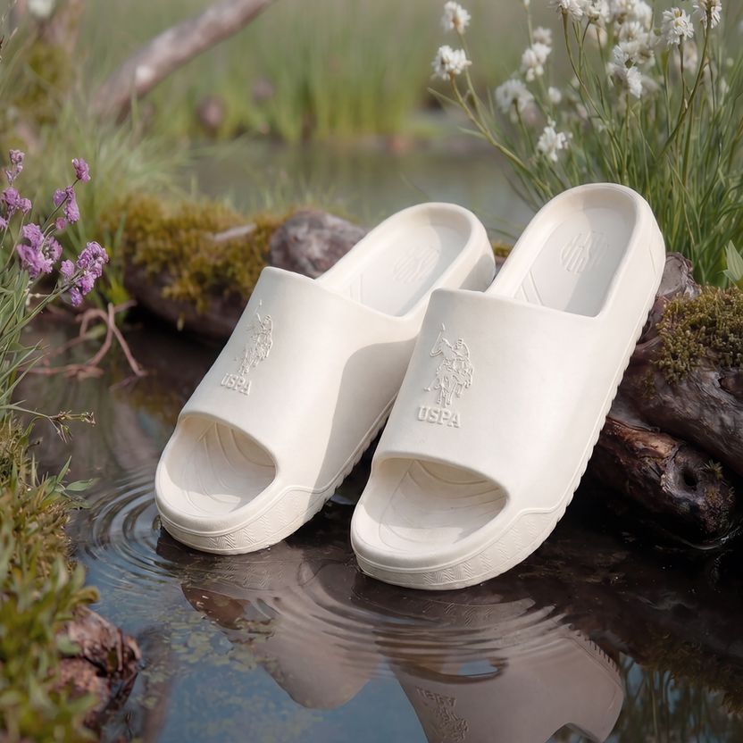 U.S. POLO ASSN. PALMER Men Slides (Beige , 10) - Image 1