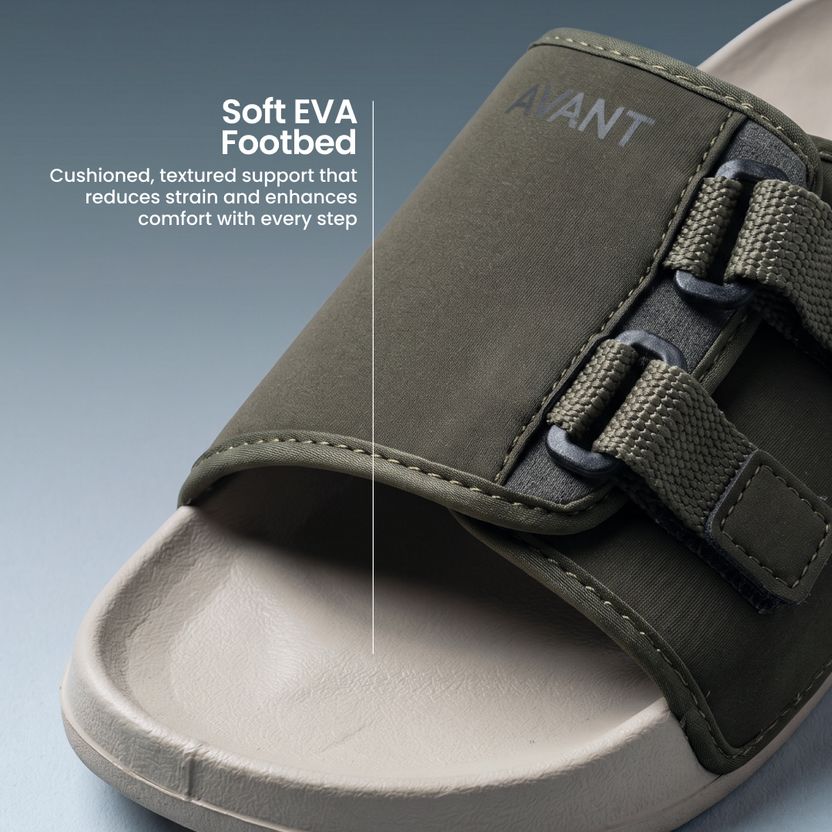 AVANT CalmFit Men Slides (Olive, Beige, 6) - Image 2