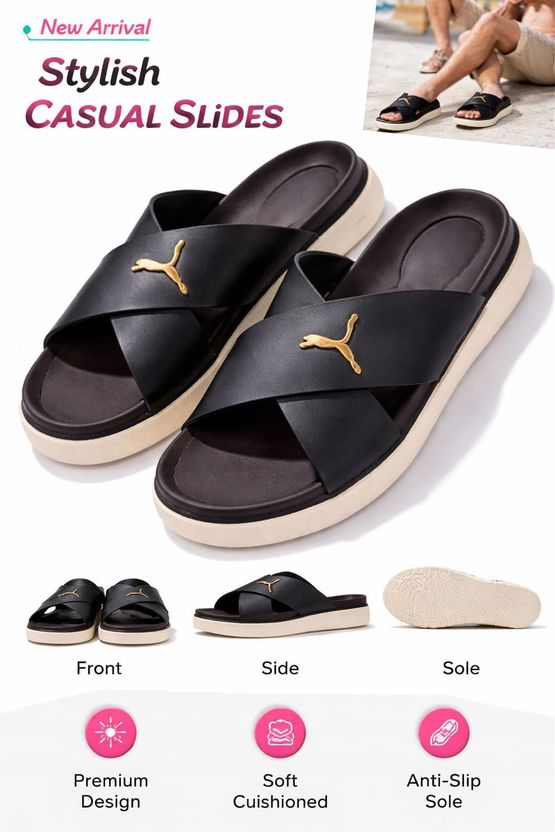 TrendWalk Men Slides (Brown , 8) - Image 3