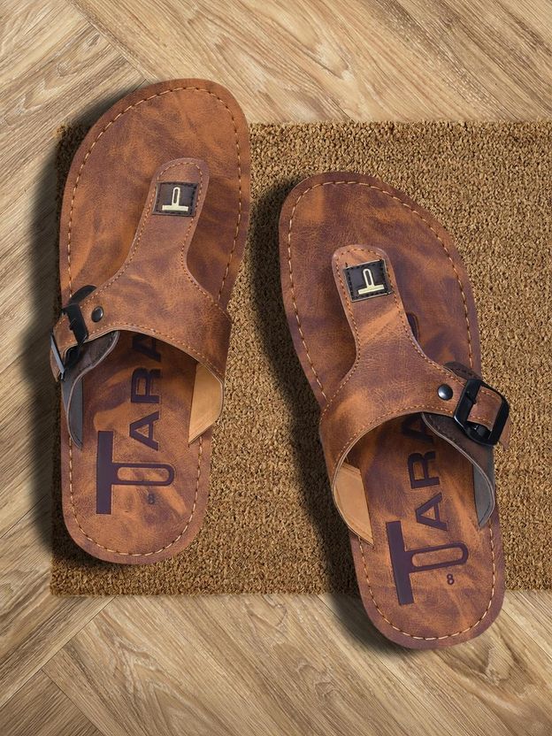taranag Men Brown Flip Flops Size 10 - Image 1