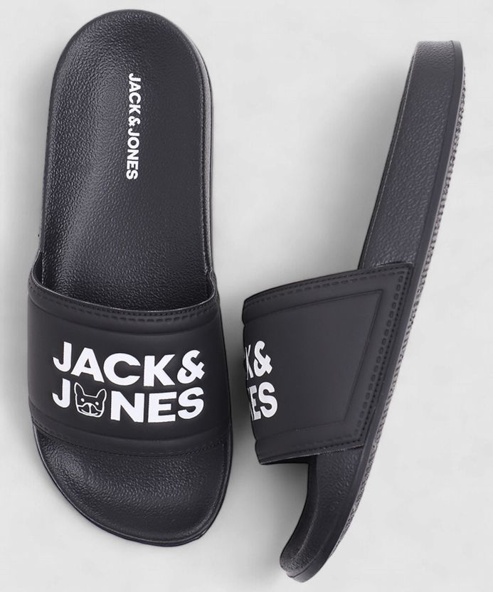 JACK & JONES Men Slides Black Size 8 - Image 3