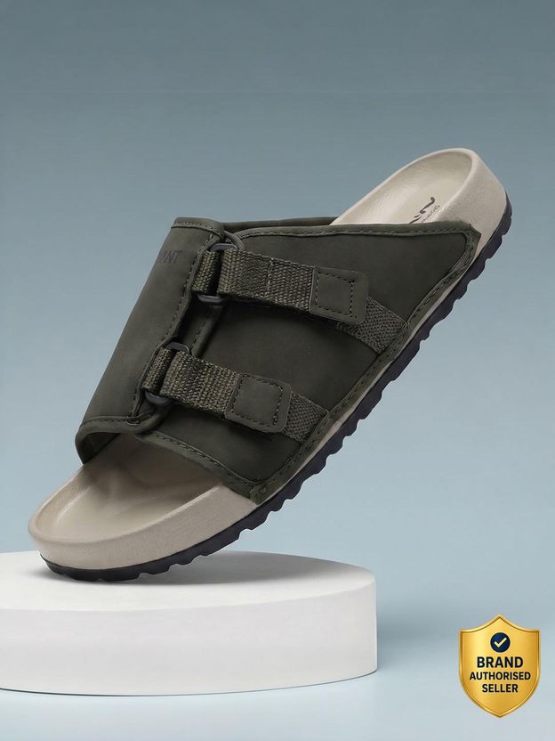 AVANT CalmFit Men Slides (Olive, Beige, 6) - Image 1