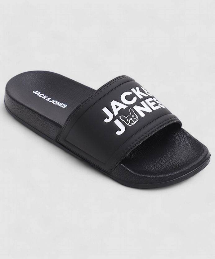 JACK & JONES Men Slides Black Size 8 - Image 4