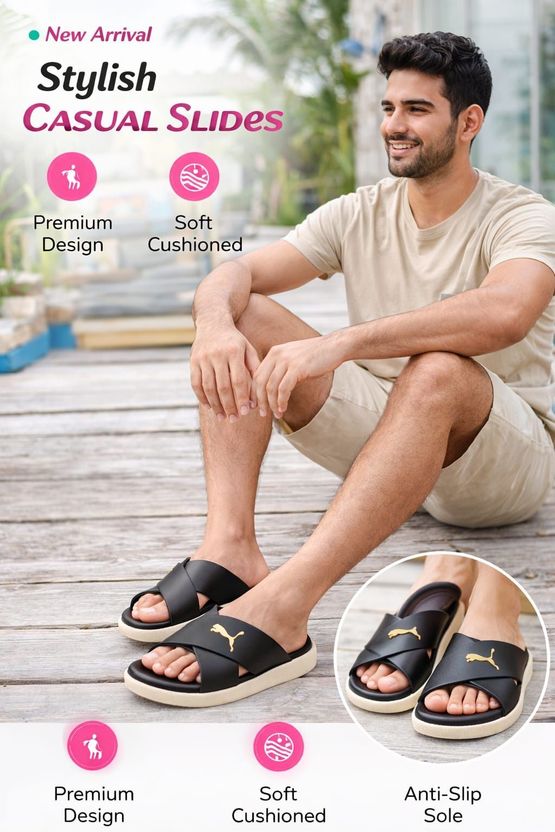 TrendWalk Men Slides (Brown , 8) - Image 4