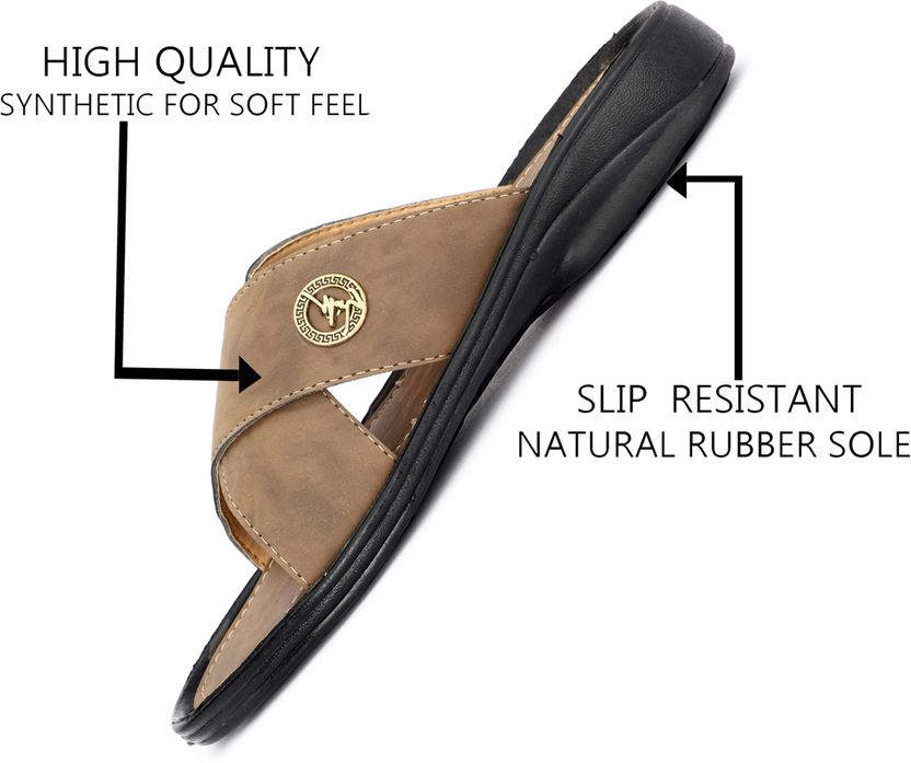 Buxton Men Slides Brown Size 6 - Image 5