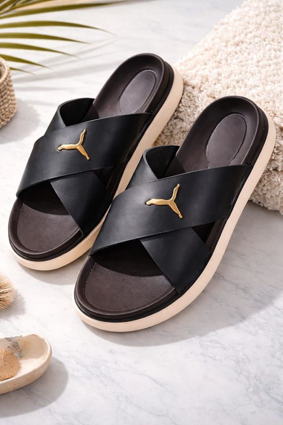 TrendWalk Men Slides (Brown , 8) - Image 1
