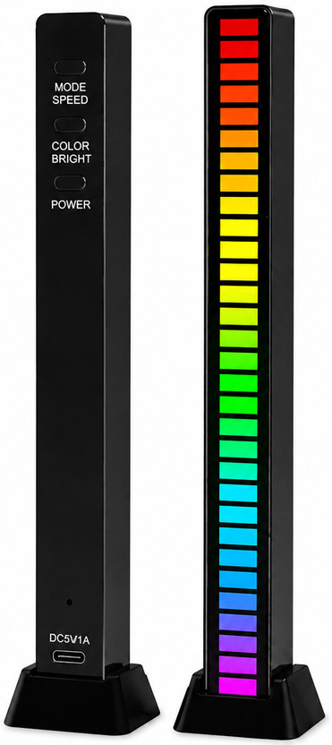 TheLazuliStore RGB Sound-Activated Rhythm Light Bar for Car, Gaming & Home(PACK OF 1) Smart Sensor Light