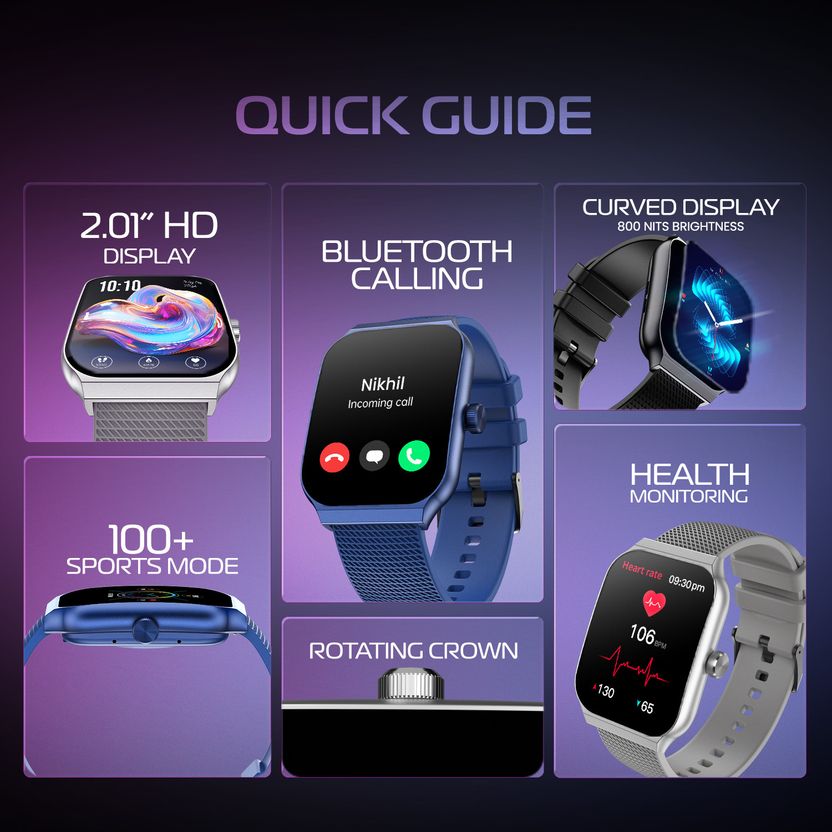 Cellecor RISE 2.01" Curved HD Display Smartwatch - Image 6