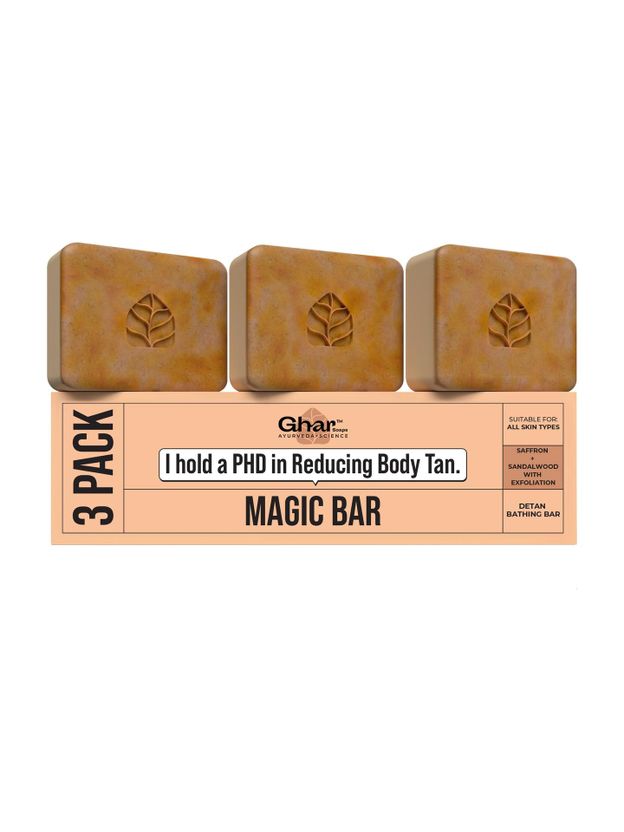 Ghar Wood And Saffron Soap Pack of 3 - Image 3