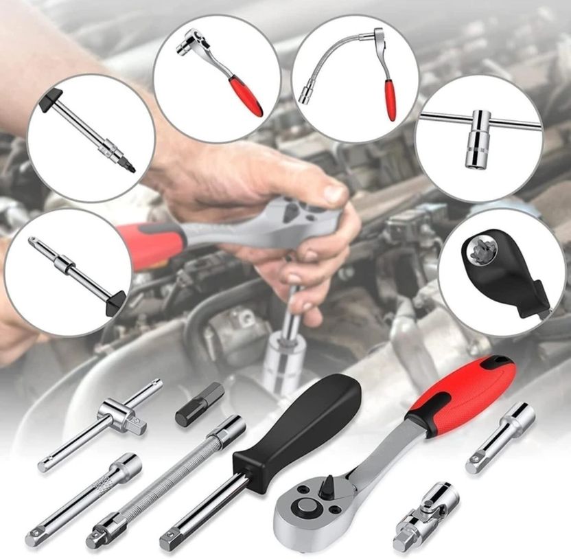 Dealora 46 PCS 1/4 Inch Socket Wrench Tool Set Pack of 1 - Image 6