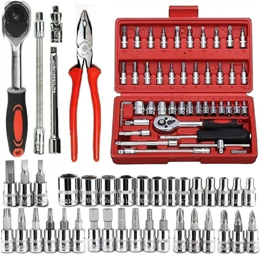 Dealora 46 PCS 1/4 Inch Socket Wrench Tool Set Pack of 1 - Image 1