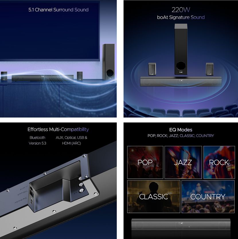 Buy boAt Aavante Bar 2400 Pro/2450 Pro 220W Bluetooth Soundbar - Image 2
