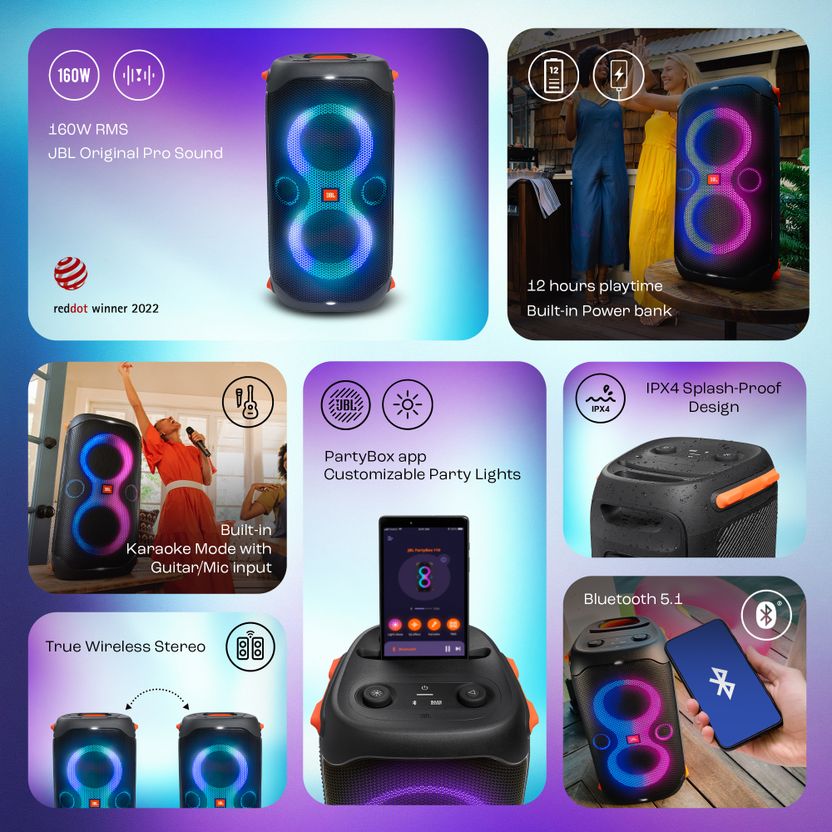 JBL Partybox 110 with Dynamic Light Show - Image 2