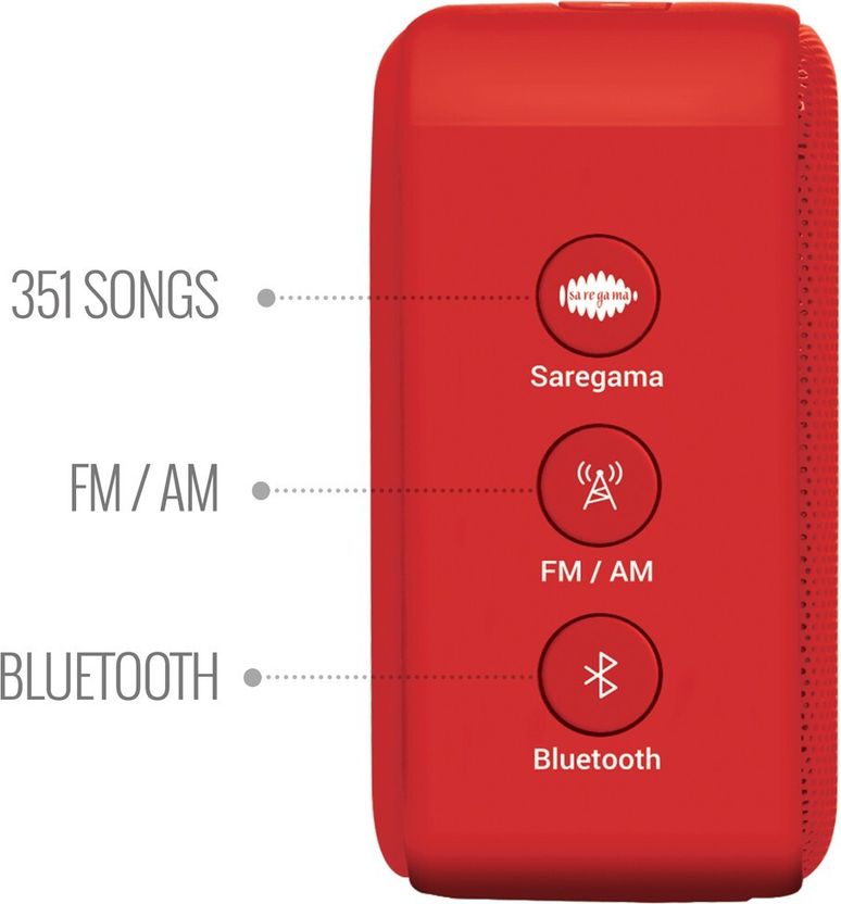 SAREGAMA Mini Hindi 5W Bluetooth Speaker (Sunset Red) - Image 3