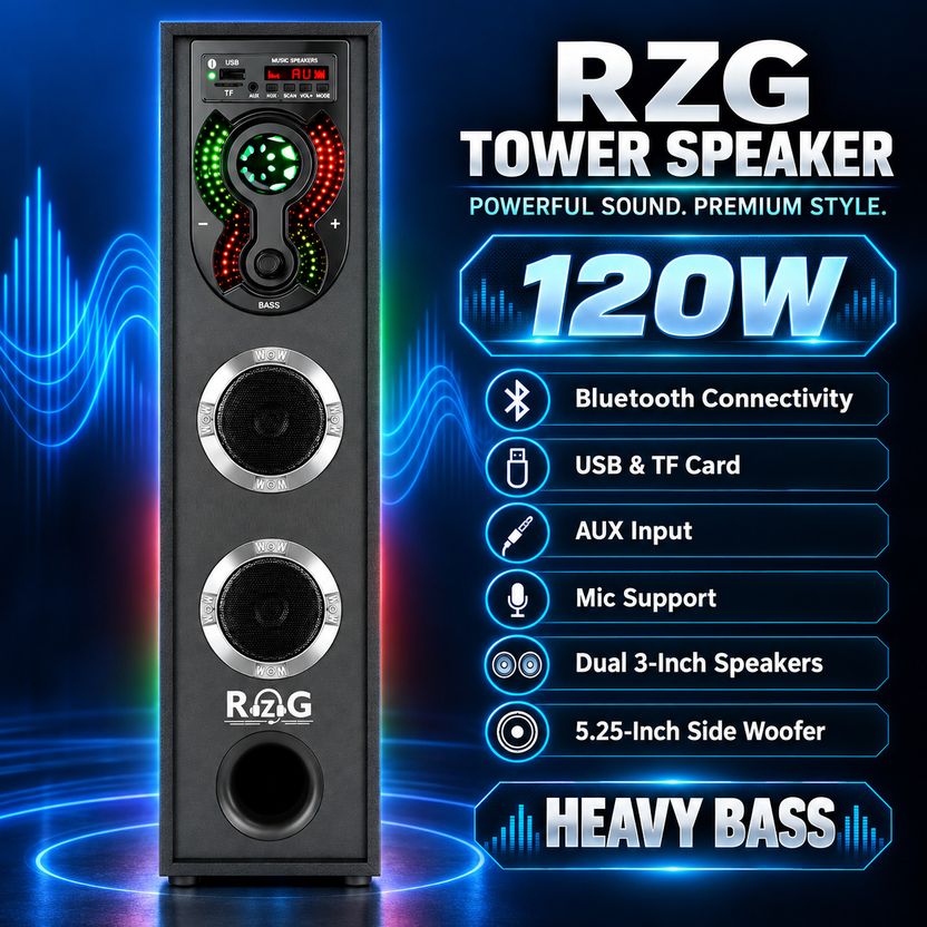 RZG L-8 DJ High Bass Tower Speaker 120W - Image 5