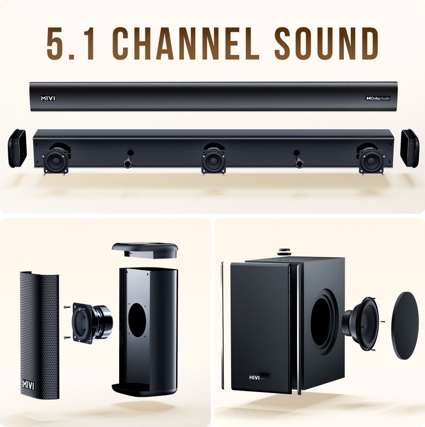Mivi Fort H750 750W 5.1 Channel Soundbar - Image 6