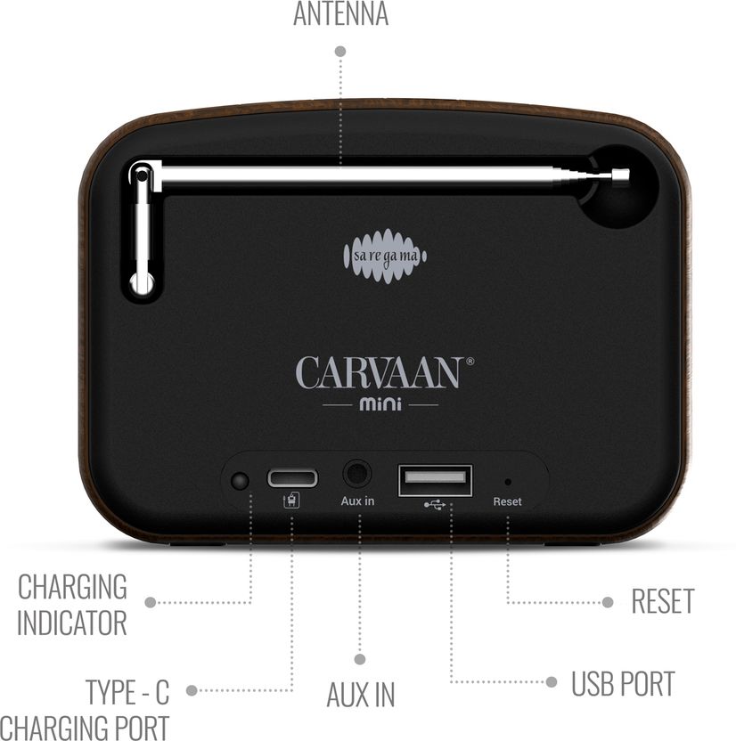 SAREGAMA Carvaan Mini Hindi 5W Bluetooth Speaker Brown - Image 6
