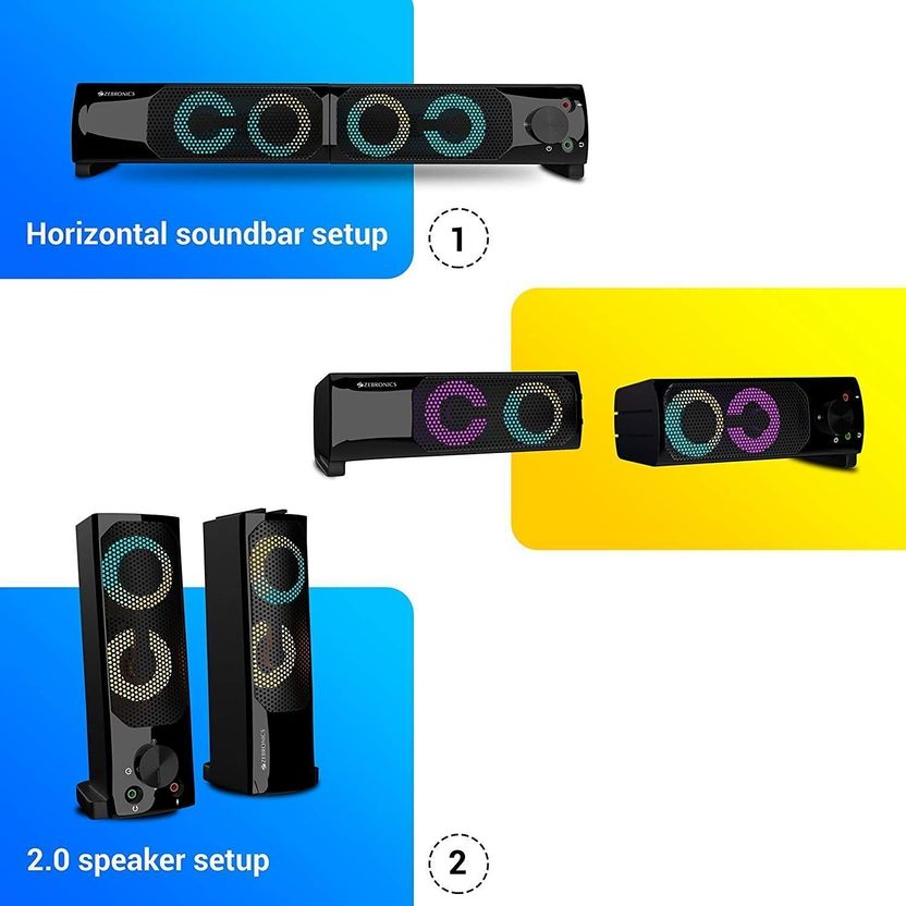 Buy Zebronics Wonderbar 10 10W Laptop/Desktop Speaker (Black) - Image 7