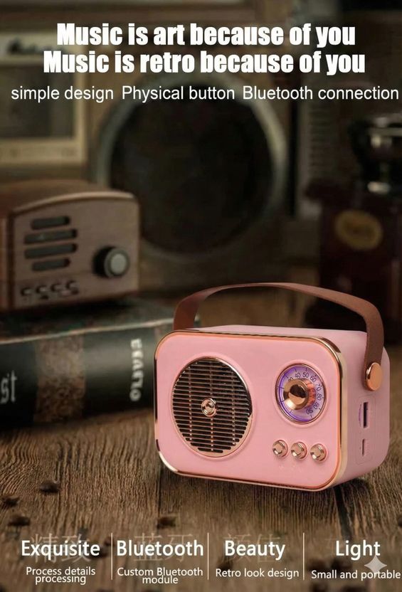JAXTER Mini Retro Radio Bluetooth Speaker - Image 5