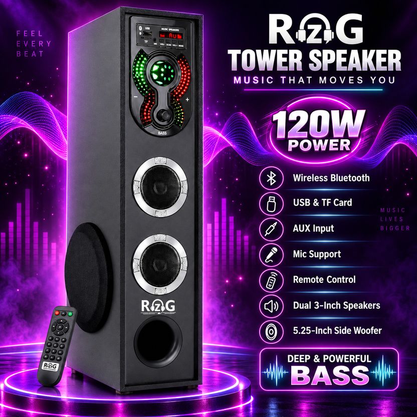 RZG L-8 DJ High Bass Tower Speaker 120W - Image 3