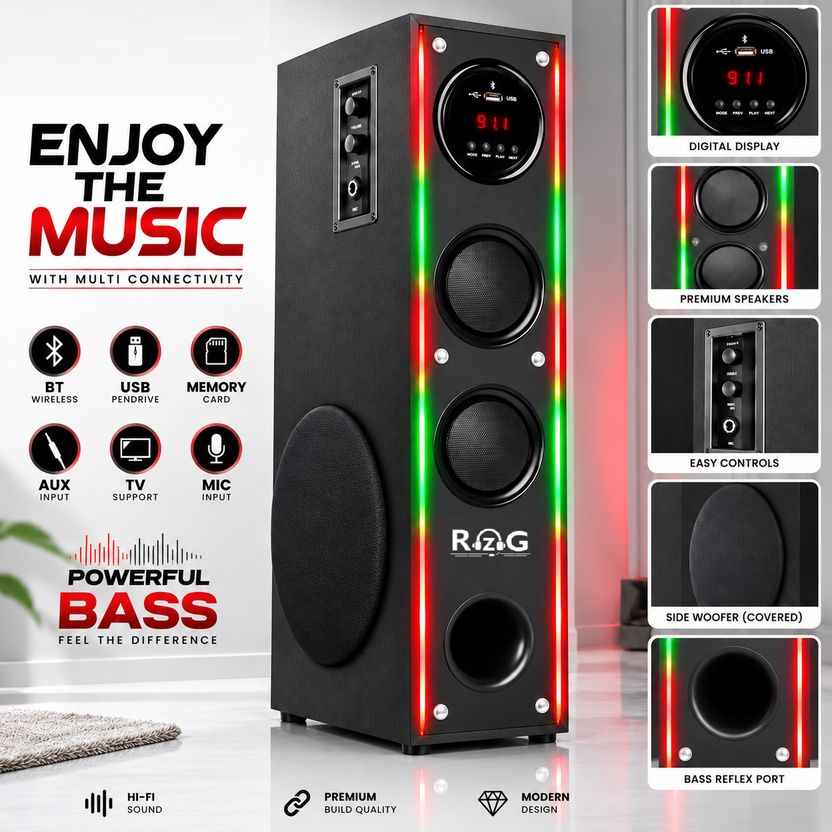 RZG Q-10 DJ Tower Speaker 120W - Image 5