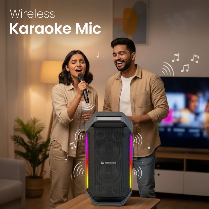 Portronics Dash 13 150W Portable Party Speaker with Wireless Kara...more - Image 4