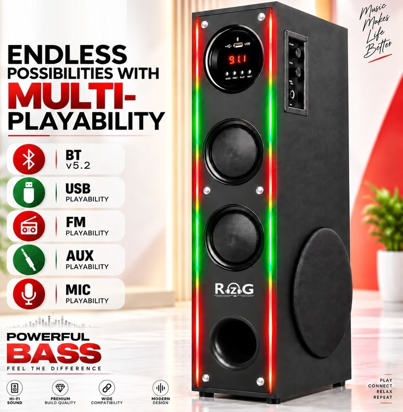 RZG Q-10 DJ Tower Speaker 120W - Image 1