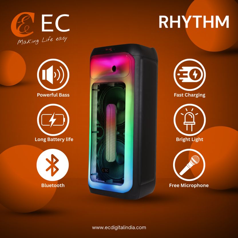 EC RHYTHM 80W Bluetooth Trolley Speaker - Image 5