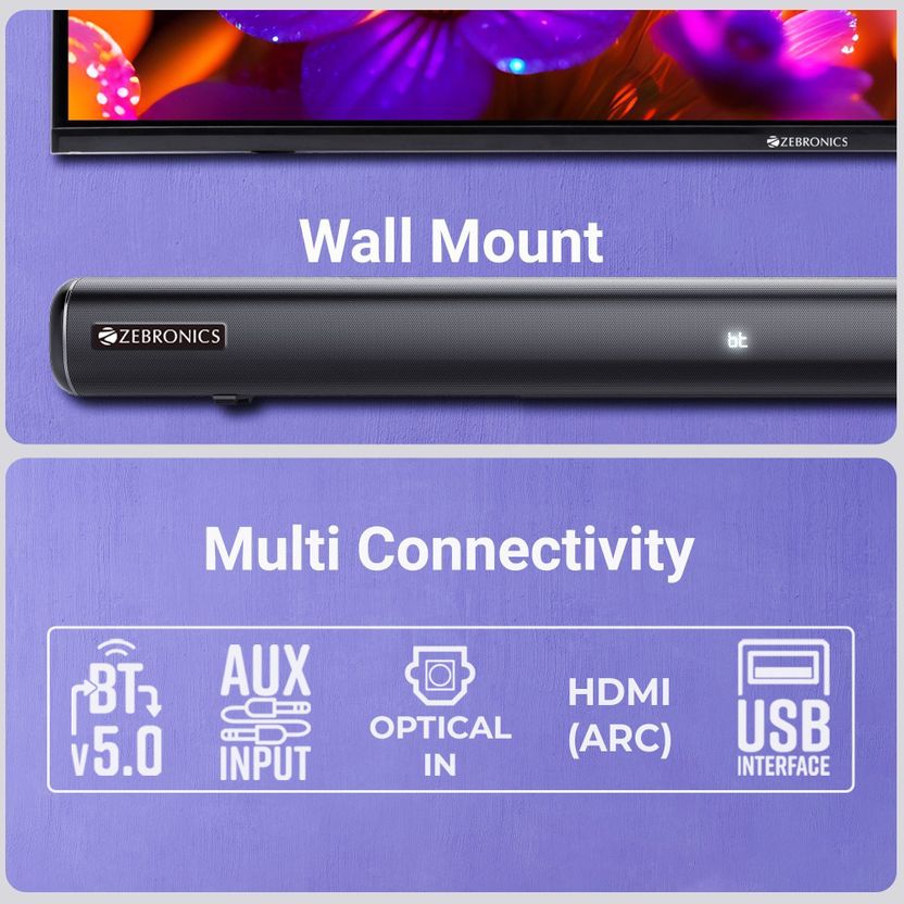 ZEBRONICS Juke Bar 4000 120W Bluetooth Soundbar Black - Image 3