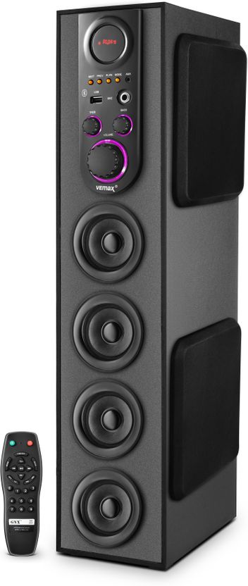Vemax Ruby 6.1 Bluetooth Double Woofer 100W Tower Speaker Red - Image 1