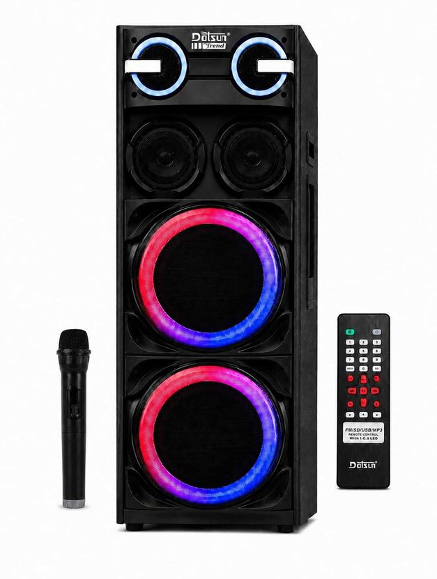 Dotsun Trend 10inch Double Woofer with Wireless Mic - Image 1