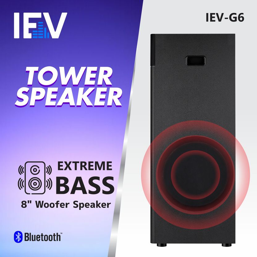 IEV G-6 100W Bluetooth Tower Speaker (Black, 2.1 Ch) - Image 4